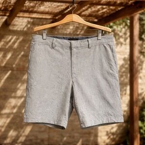 Banana Republic Aiden Club Shorts Mens 34 Grey Houndstooth Cotton Stretch 457816